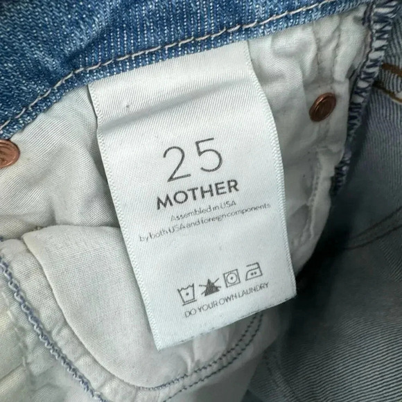 MOTHER High Waisted Looker Ankle Fray in Shoot To Thrill Jeans size 25 B107 - Picture 5 of 6
